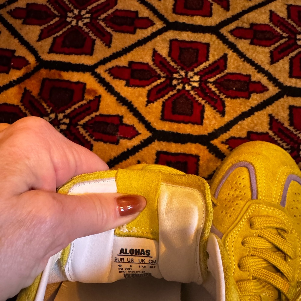 Adidas Yellow and Lavender Sneakers - Picture 6 of 8